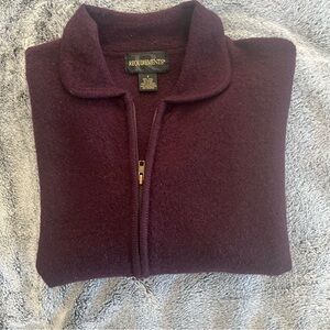 Requirements Wool Full Zip Cardigan Women’s Size Small Purple 100% Wool Vintage